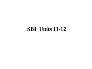 SBI Units 11-12