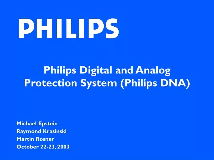 philips digital and analog protection system philips dna