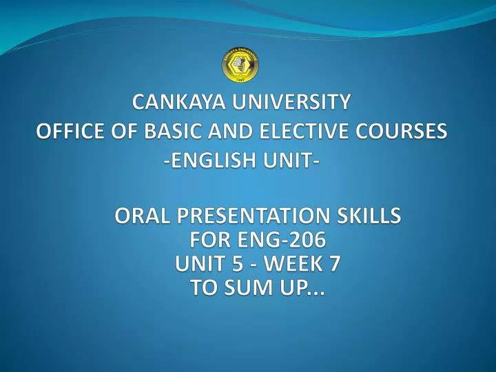 cankaya university office of basic and elective courses english unit