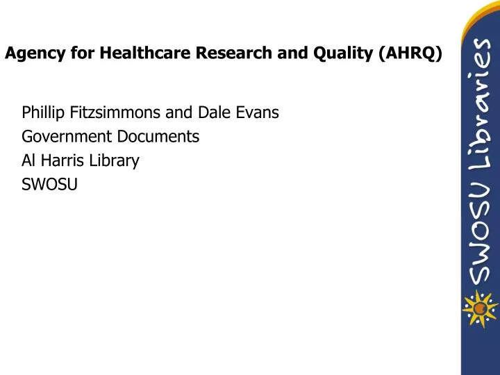 agency for healthcare research and quality ahrq