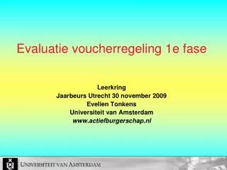 evaluatie voucherregeling 1e fase