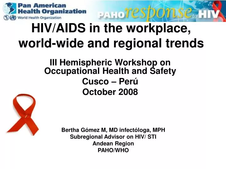 hiv aids in the workplace world wide and regional trends