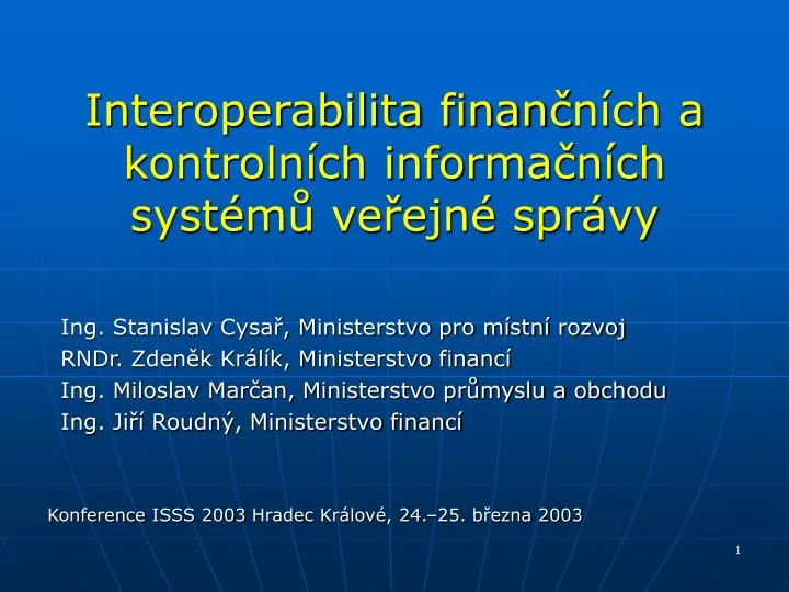 interoperabilita finan n ch a kontroln ch informa n ch syst m ve ejn spr vy