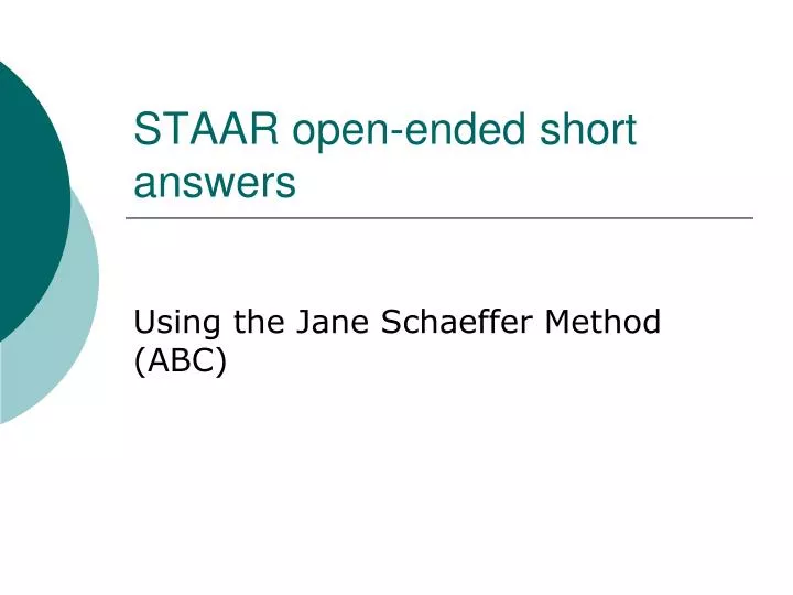 staar open ended short answers
