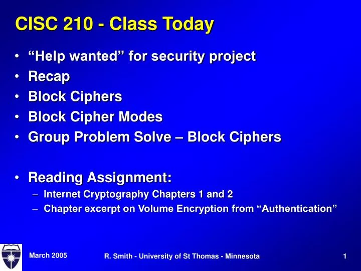 cisc 210 class today