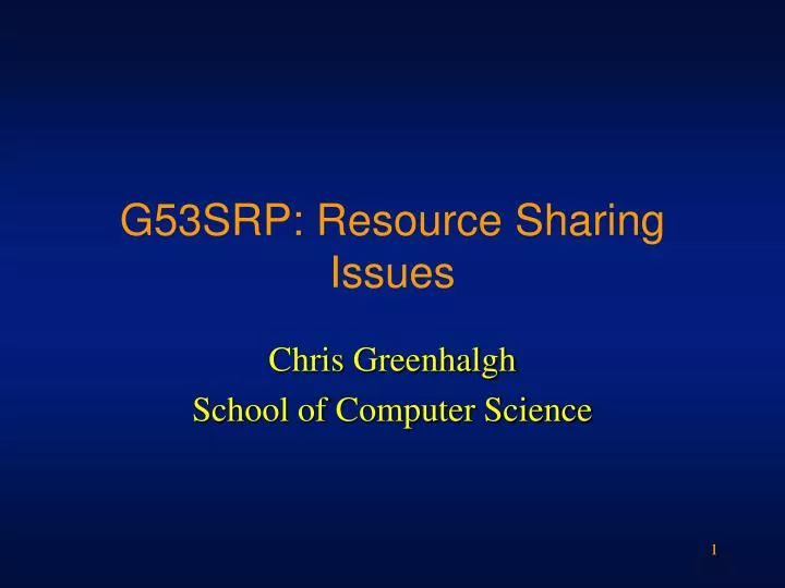 g53srp resource sharing issues