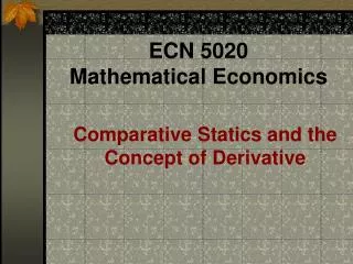 ECN 5020 Mathematical Economics