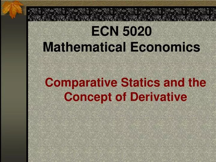 ecn 5020 mathematical economics