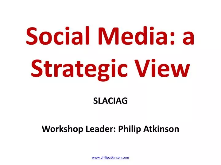 social media a strategic view
