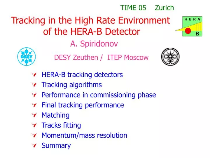 tracking in the high rate environment of the hera b detector