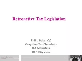 Retroactive Tax Legislation