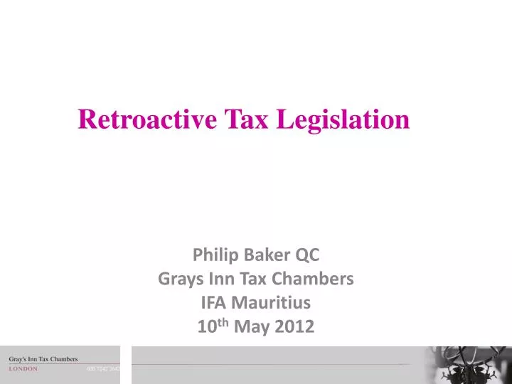 retroactive tax legislation