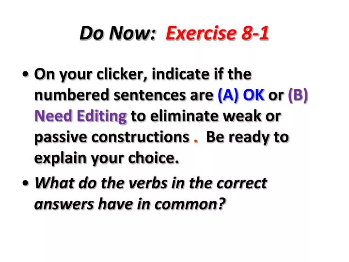 do now exercise 8 1