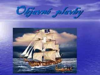 objavn plavby