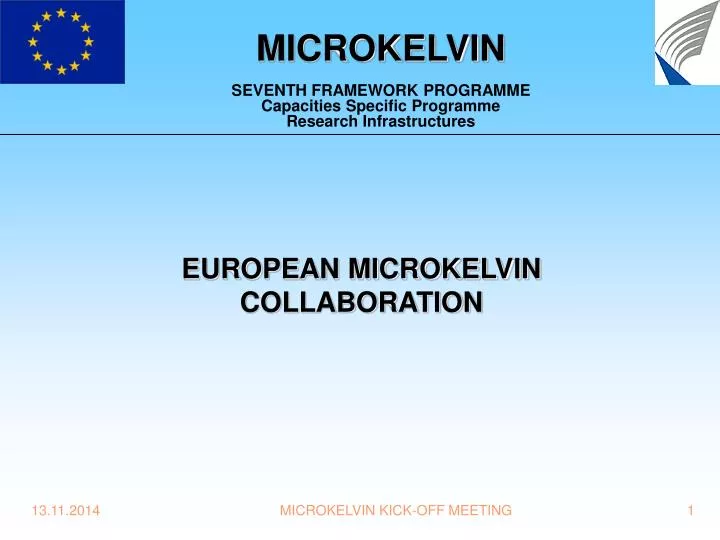 microkelvin seventh framework programme capacities specific programme research infrastructures