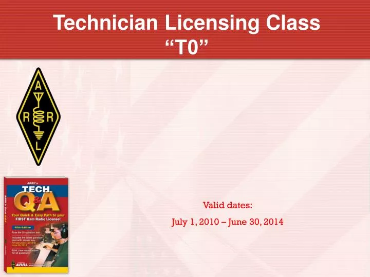 technician licensing class t0