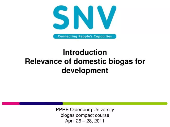 introduction relevance of domestic biogas for development