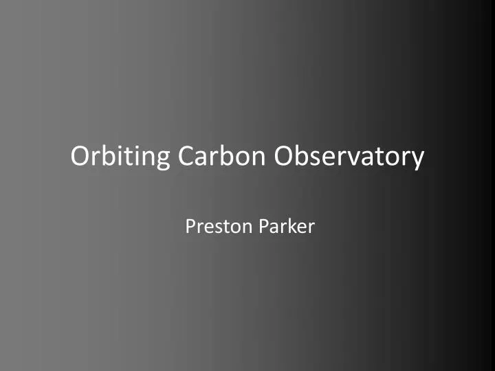 orbiting carbon observatory