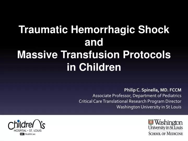traumatic hemorrhagic shock and massive transfusion protocols in children