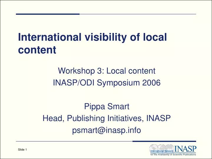 international visibility of local content