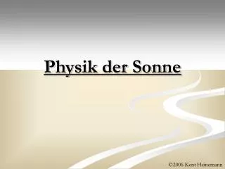physik der sonne