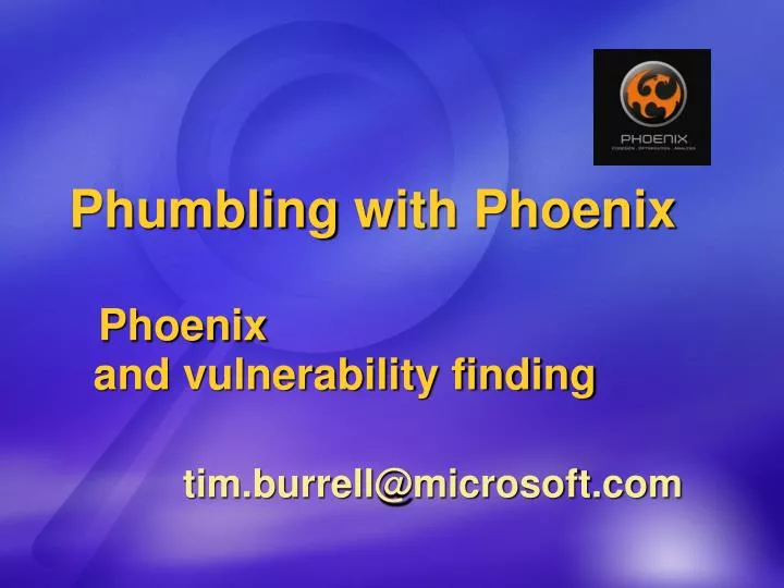 phumbling with phoenix phoenix and vulnerability finding
