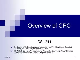 Overview of CRC