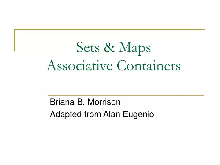 sets maps associative containers