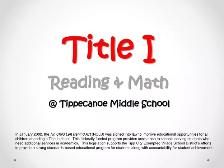 title i reading math @ tippecanoe middle school