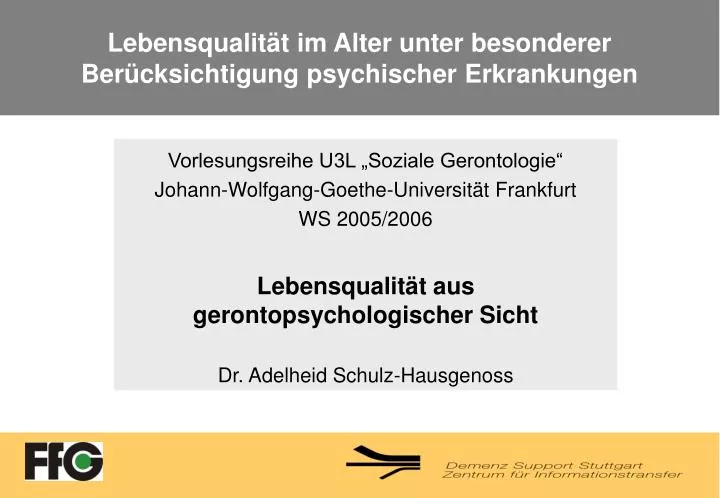 lebensqualit t im alter unter besonderer ber cksichtigung psychischer erkrankungen