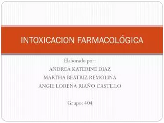 intoxicacion farmacol gica