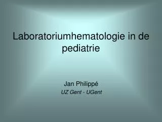 Laboratoriumhematologie in de pediatrie