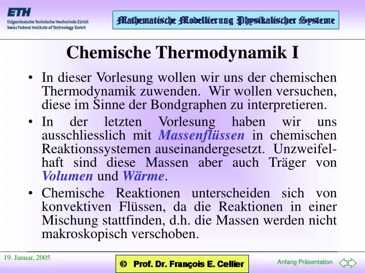 chemische thermodynamik i