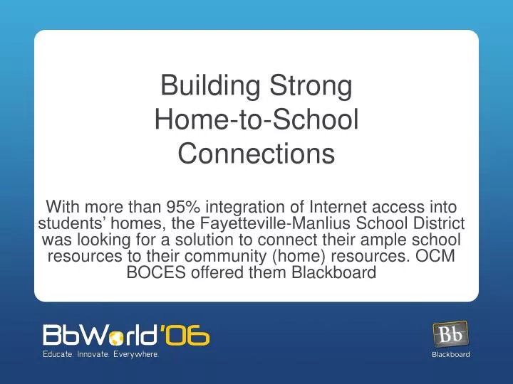building strong home to school connections