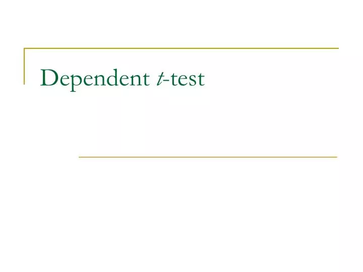 dependent t test