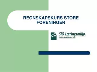regnskapskurs store foreninger