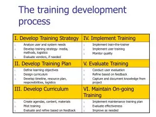 the training development process