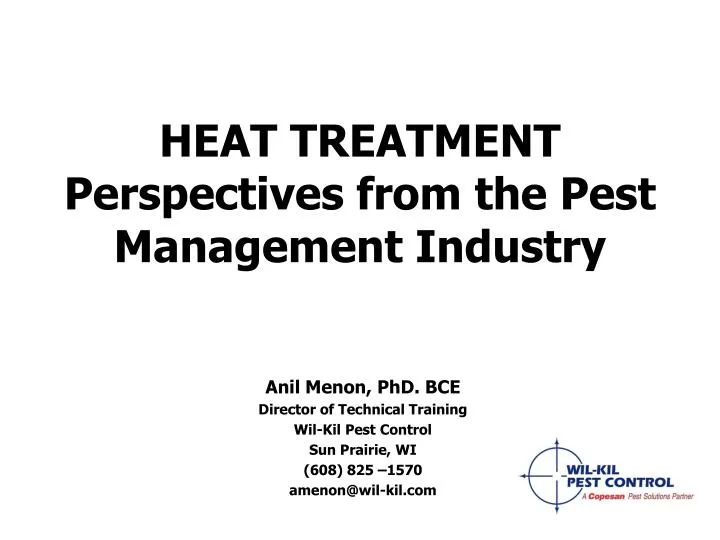 heat treatment perspectives from the pest management industry