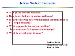 Jets in Nuclear Collisions