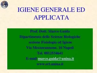 igiene generale ed applicata