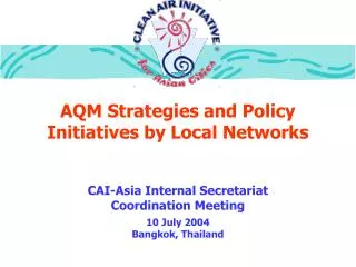 AQM Strategies and Policy Initiatives by Local Networks