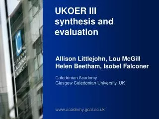 UKOER III synthesis and evaluation