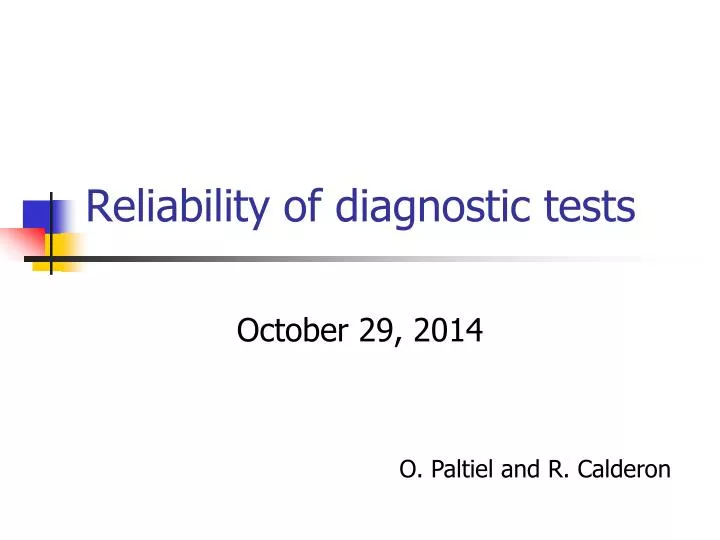 reliability of diagnostic tests