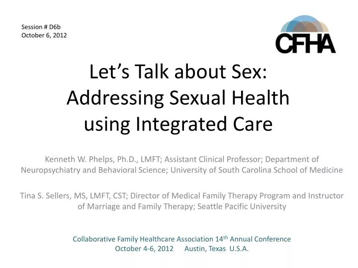 let s talk about sex addressing sexual health using integrated care