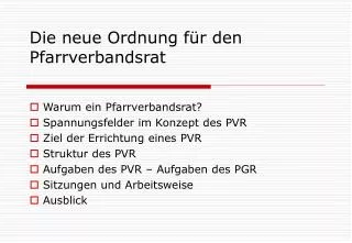die neue ordnung f r den pfarrverbandsrat