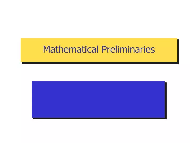 mathematical preliminaries