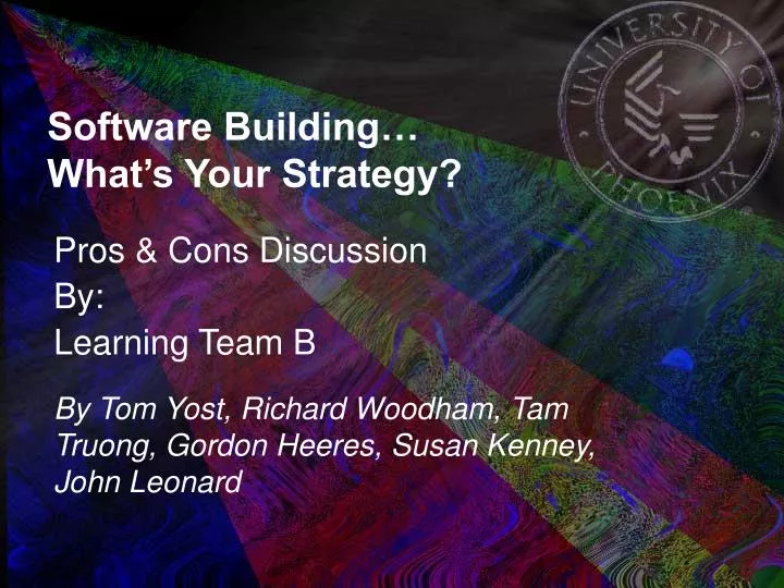 software building what s your strategy