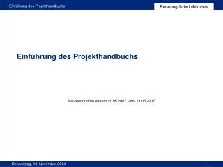 einf hrung des projekthandbuchs