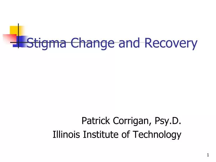 stigma change and recovery