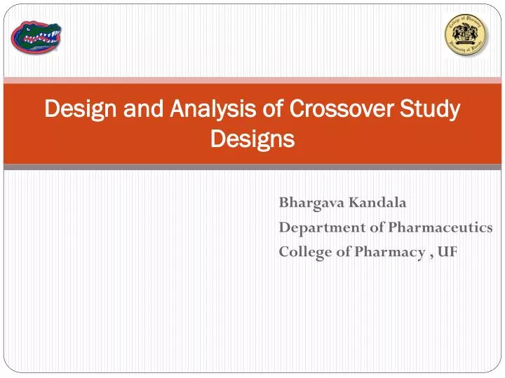 design and analysis of crossover study designs